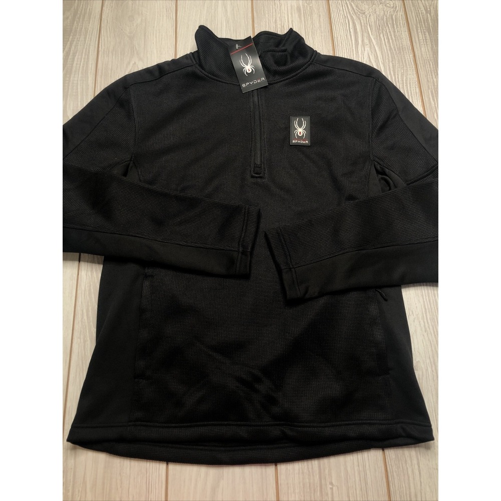 New Spyder Mens Ski 1/4 Jacket Size Medium Black